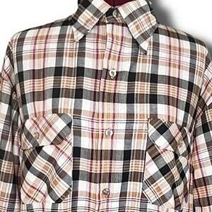 Big Mac Vintage 70s Plaid Button Down Shirt Mens Large Retro Streetwear